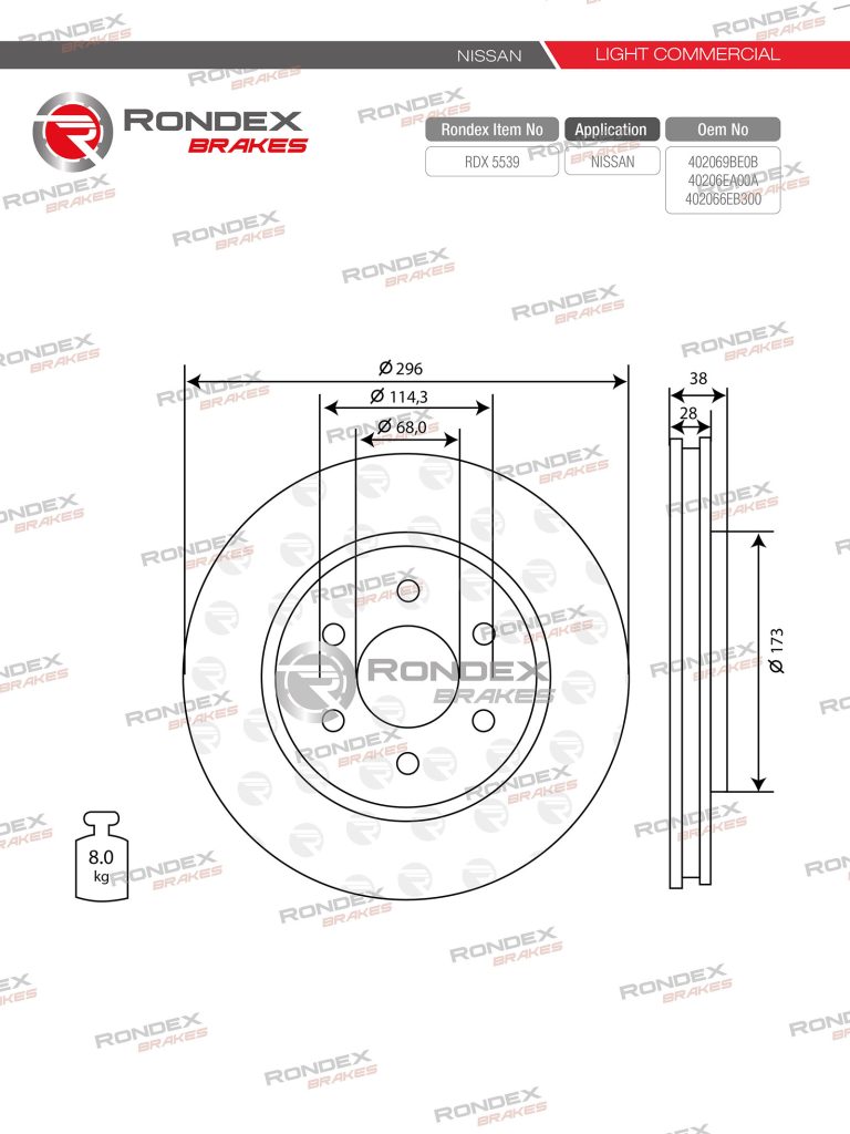 RDX 5539 - RONDEX BRAKES - BRAKE PADS MANUFACTURER