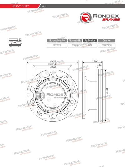 RDX 7336 - RONDEX BRAKES - BRAKE PADS MANUFACTURER