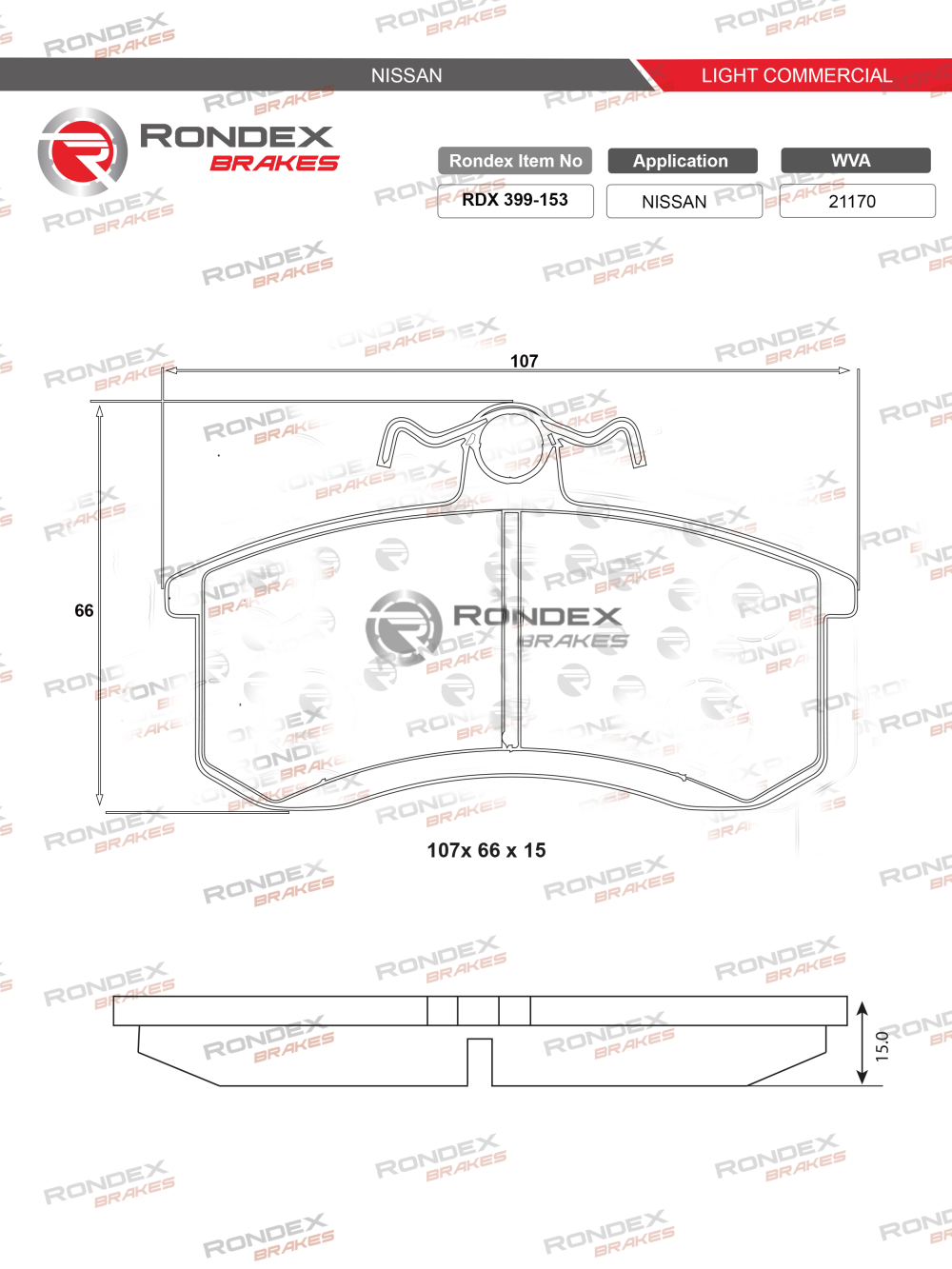 Rondex Brakes products brake pads and discs