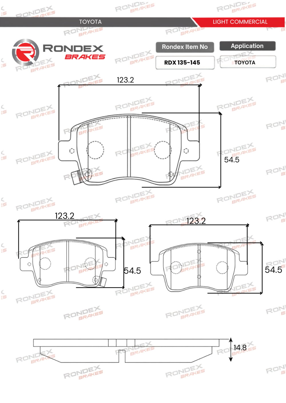 RDX 135-145 brake pads