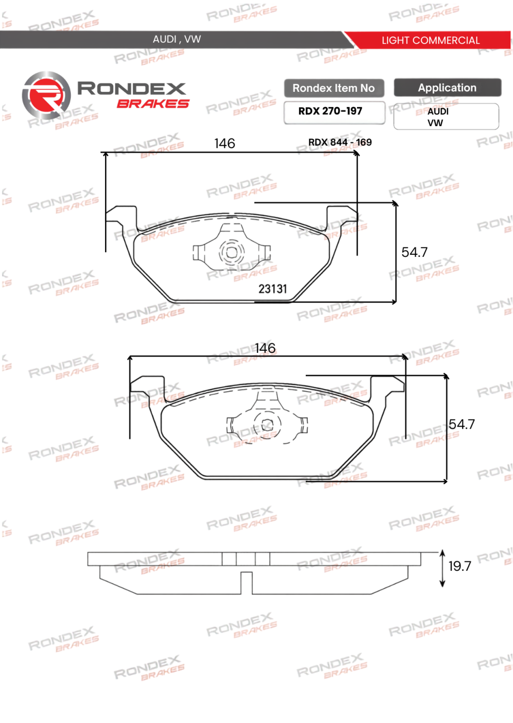 RDX 270-197 BRAKE PADS