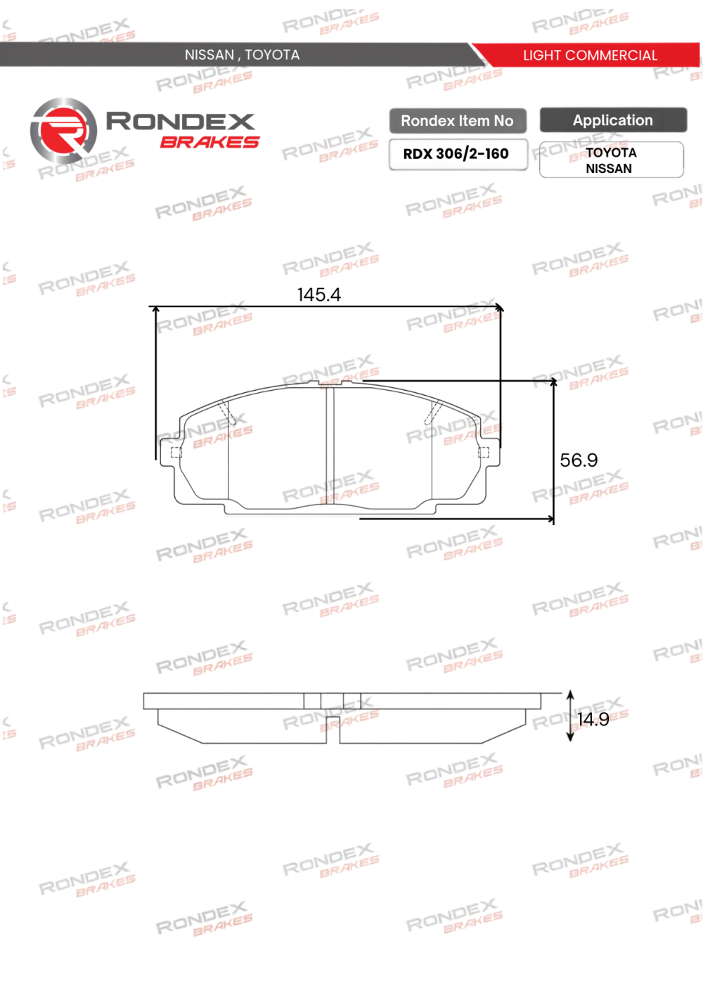 RDX 306%2-160 BRAKE PADS